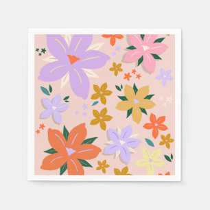 Les Fleurs 04 Retro farbenfrohe Floral Serviette