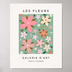 Les Fleurs 07 Abstrakte Blume Grün Blüte Poster