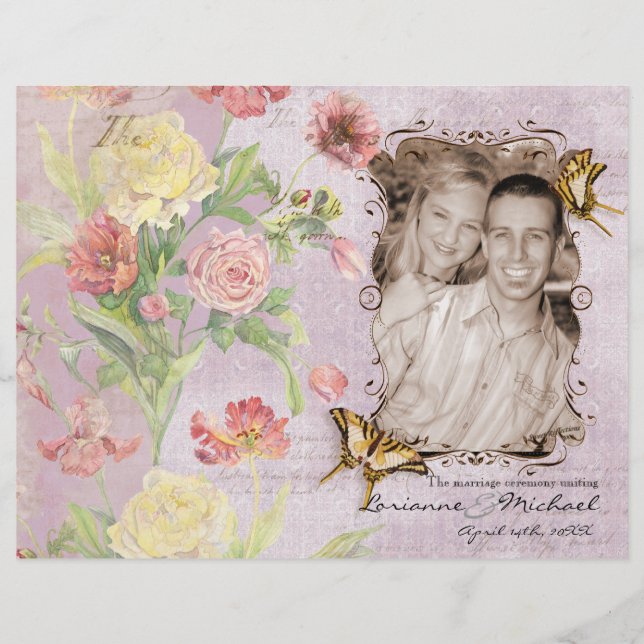 Les Fleurs Peony Rose Tulip Floral Blume Hochzeit (Vorderseite)