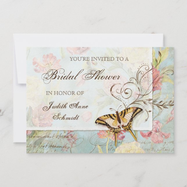 Les Fleurs Peony Rose Tulip Floral Blume Hochzeit Einladung (Vorderseite)