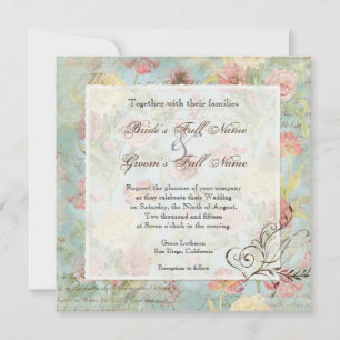 Les Fleurs Peony Rose Tulip Florale Blumen Hochzei Einladung