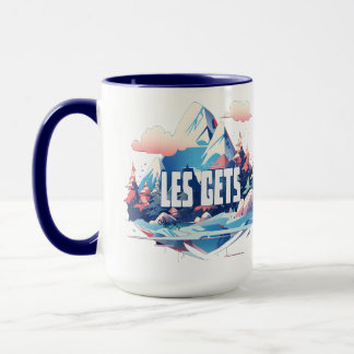 Les Gets Alpine Mountain Zweifarben-Kaffeetasse Tasse
