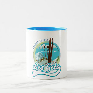 Les Gets france ski logo Zweifarbige Tasse