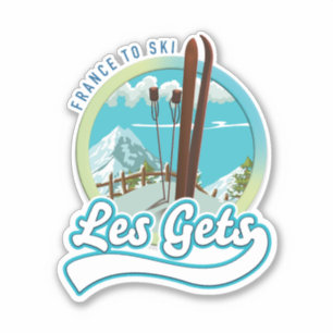 Les Gets Frankreich Ski Logo Aufkleber