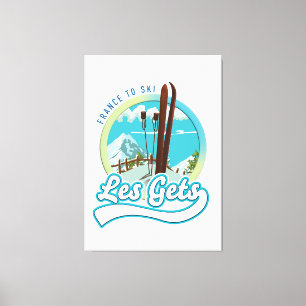Les Gets Frankreich Ski Logo Leinwanddruck