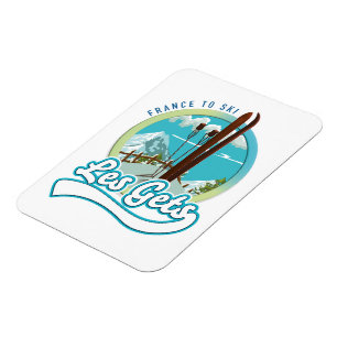 Les Gets Frankreich Ski Logo Magnet