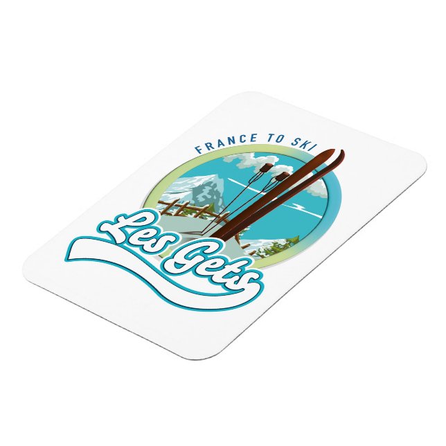Les Gets Frankreich Ski Logo Magnet (Linke Seite)