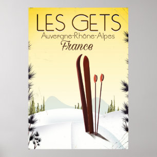 Les Gets Frankreich Ski Reiseplakat Poster