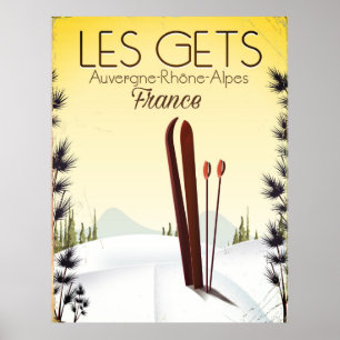 Les Gets Frankreich Ski Reiseplakat Poster