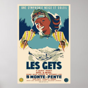 Les Gets une symphonie neie et soleil Ski Poster