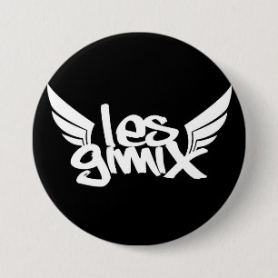Les Gimix schwarzer Logo-Knopf Button