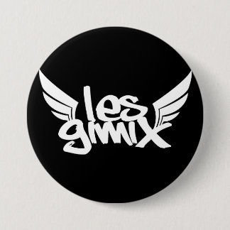 Les Gimix schwarzer Logo-Knopf Button