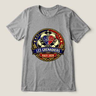 Les Grenadiers Haiti Fußball Vintage-Wappen Tri-Blend Shirt