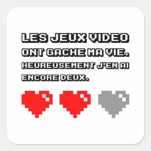 Les jeux vidéon t gâché ma vie quadratischer aufkleber