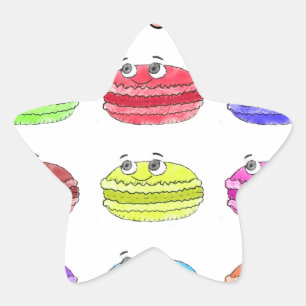 Les Macarons Niedlich Cartoon Stern-Aufkleber
