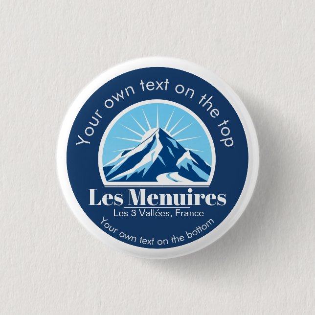 Les Menuires 3 Vallées Frankreich Skiort Souvenir Button (Vorderseite)