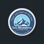 Les Menuires 3 Vallées Frankreich Skiort Souvenir Magnet<br><div class="desc">Magnet von Les Menuires,  Les trois Vallées ,  Frankreich mit einem wunderschönen blauen Berg mit sonniger Hintergrund und die Möglichkeit,  einen Berg oder Skigebiet Namen hinzuzufügen. Sie können es auch mit Ihrem Namen anpassen.</div>