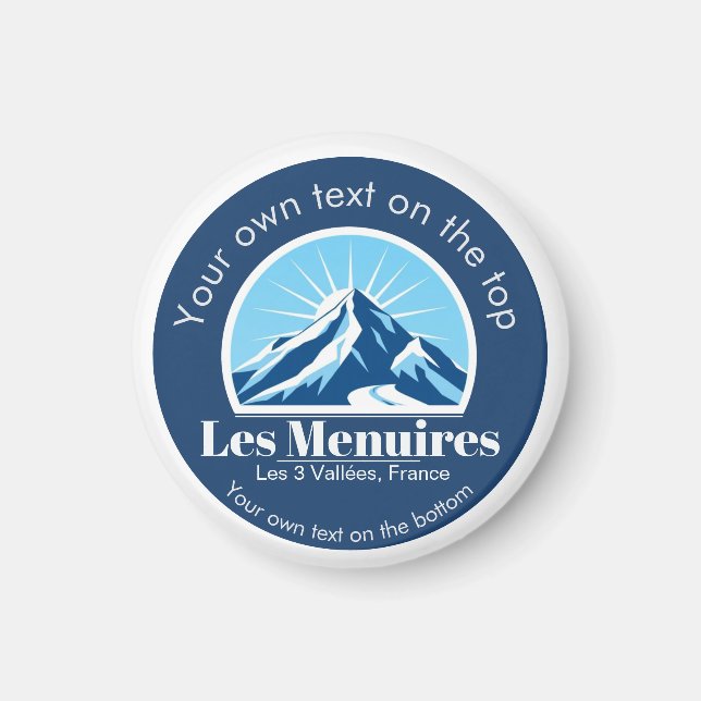 Les Menuires 3 Vallées Frankreich Skiort Souvenir Magnet (Vorne)