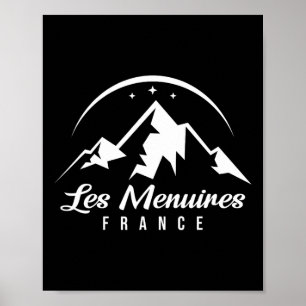 Les Menuires Frankreich Skigebiet Snowboarden Poster