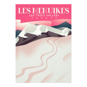 Les Menuires,Les Trois Vallées, Frankreich Vintag  Fotodruck