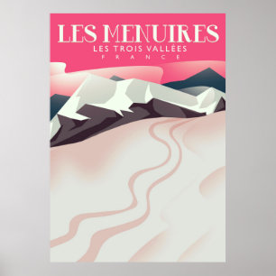 Les Menuires,Les Trois Vallées, Frankreich Vintag  Poster