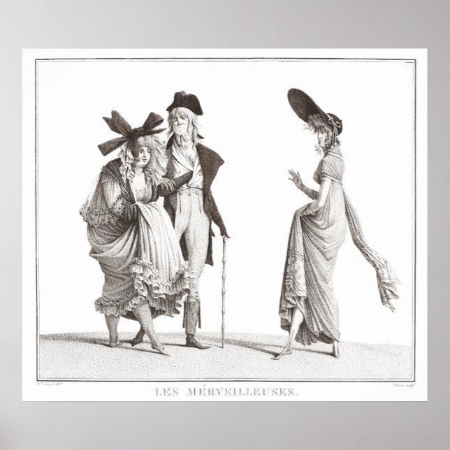 Les Merveilleuses Antique French Fashion Print Poster (Vorne)