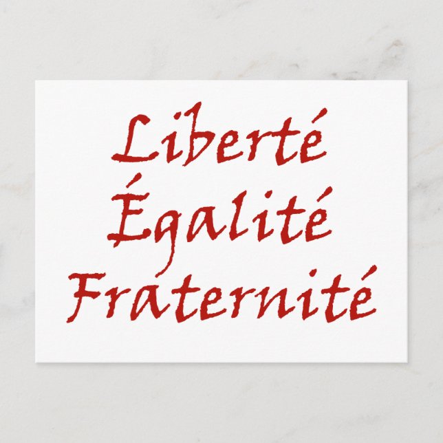 Les Misérables Liebe: Liberté, Égalité, Fraternité Postkarte (Vorderseite)