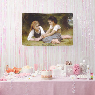 Les Noisettes: Junge Mädchen beim Sammeln von Hase Banner