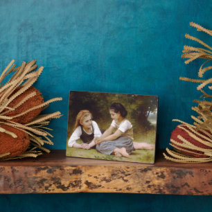 Les Noisettes: Junge Mädchen beim Sammeln von Hase Fotoplatte