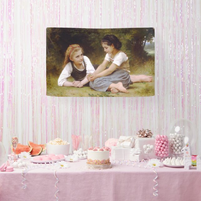 Les Noisettes: Junge Mädchen sammeln Haselnüsse Banner (Party)