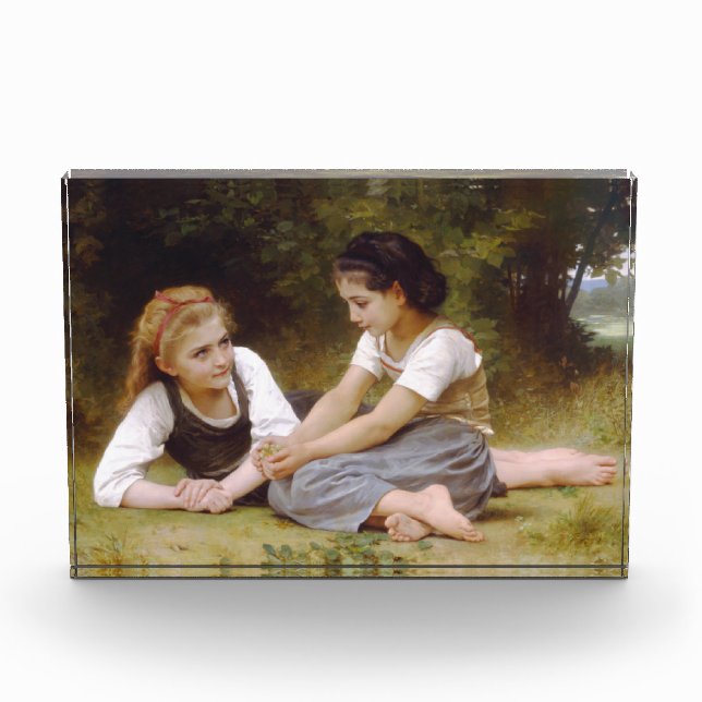 Les Noisettes: Junge Mädchen sammeln Haselnüsse Fotoblock (Vorderseite)
