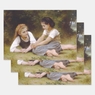 Les Noisettes: Junge Mädchen sammeln Haselnüsse Geschenkpapier Set