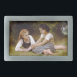 Les Noisettes: Junge Mädchen sammeln Haselnüsse Rechteckige Gürtelschnalle<br><div class="desc">Die warme Herbstsonne dapplte durch die Blätter des Haselnussbaumes und goss tanzende Schatten auf dem Waldboden. Zwei junge Mädchen, Elise und Juliette, saßen unter ihren Ästen, ein kleiner Haufen goldener Nüsse, eingebettet in die gefallenen Blätter. - Elise, die Älteste der beiden, lehnte sich an die grobe Rinde des Baumes, ein...</div>