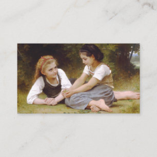 Les Noisettes: Junge Mädchen sammeln Haselnüsse Visitenkarte