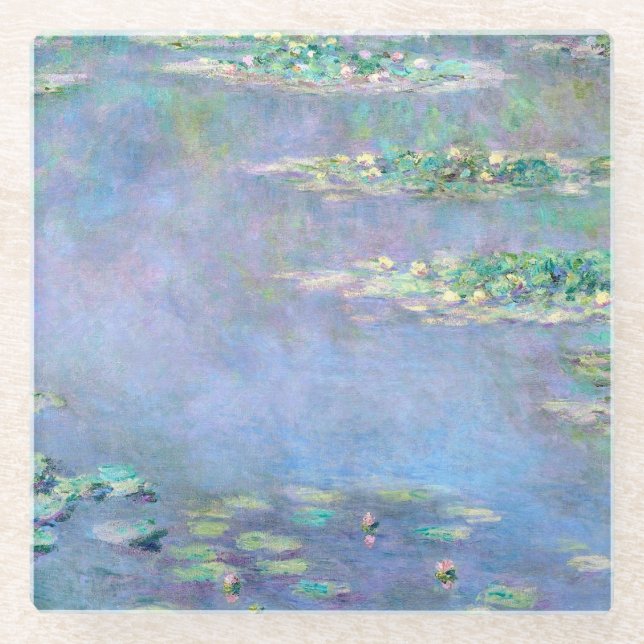 Les Nympheas Wasser-Lilien Glasuntersetzer (Vorderseite)