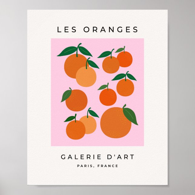 Les Orange 01 Retro Fruit Rosa und Orange Poster (Vorne)