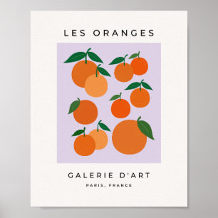 Les Orange 02 Lila Retro Fruit Lilac Poster