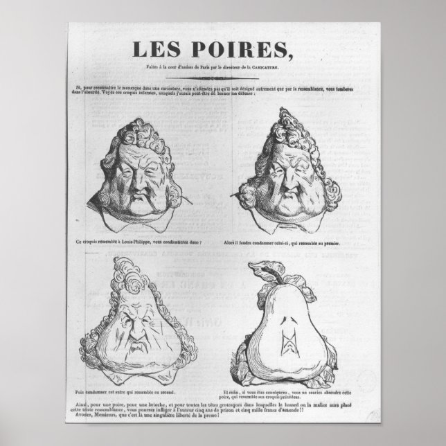 Les Poires, Karikatur von König Louis-Philippe Poster (Vorne)