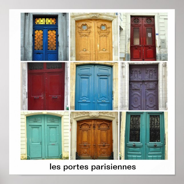 les portes parisiennes - Pariser Türen Poster (Vorne)