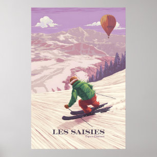 Les Saisies Frankreich Skigebiet Poster