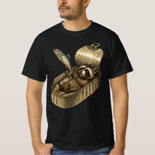 Les Sardines Raccoon Lustiger Waschbär mit Sardi T-Shirt