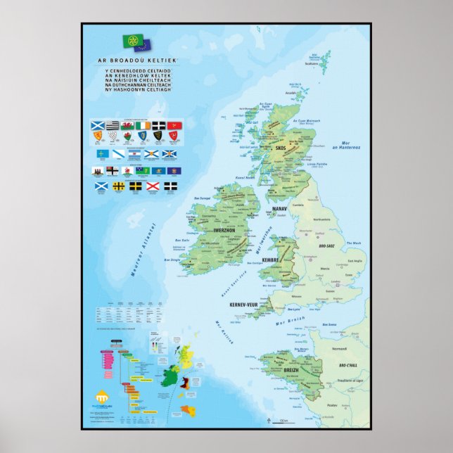 Les sechs nationen celtiques : carte en breton poster (Vorne)