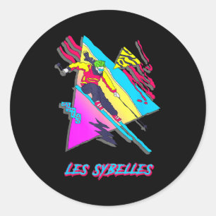 Les sybelles lebendige Ski-Kunst mit geometrischen Runder Aufkleber