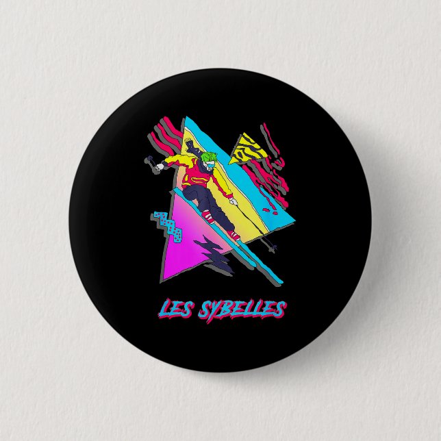 Les sybelles lebendige Skikunst mit geometrischen  Button (Vorderseite)