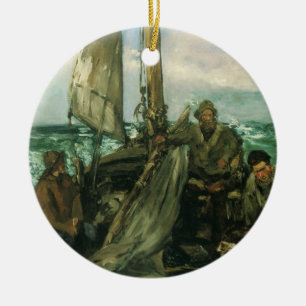 Les Toileurs de la mer von Edouard Manet, Vintage  Keramik Ornament