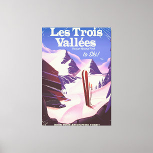 Les Trois Vallées Ski travel poster Leinwanddruck