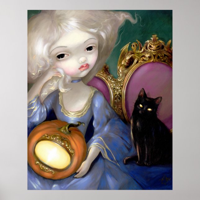 Les Vampires: Lanterne-Citrouille ART DRINT cat Poster (Vorne)