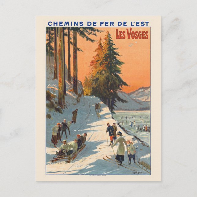 Les Vosges France Vintage Poster 1912 Postkarte (Vorderseite)