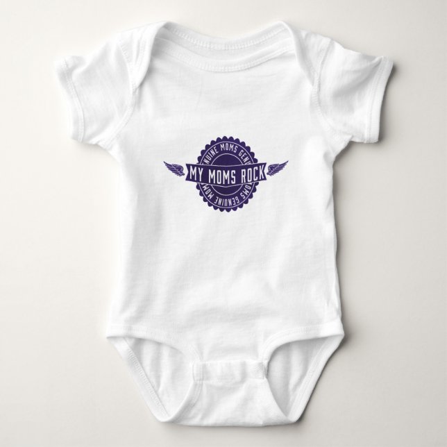 Lesbe Parents das lila der Felsen-Emblem meiner Baby Strampler (Vorderseite)