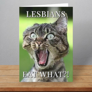 Lesben essen, was die lustige Katze geklappt Gebur Karte
